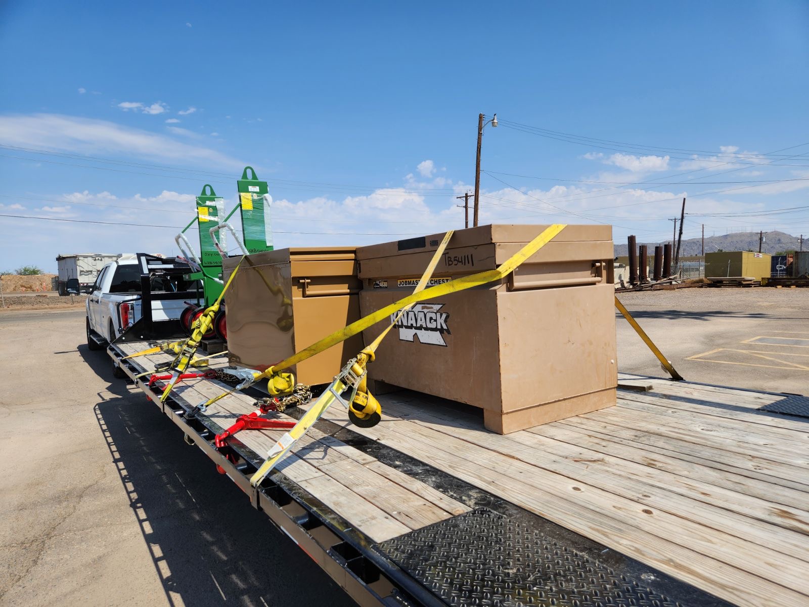 J.A.I LLC Transport service truck with trailer attached