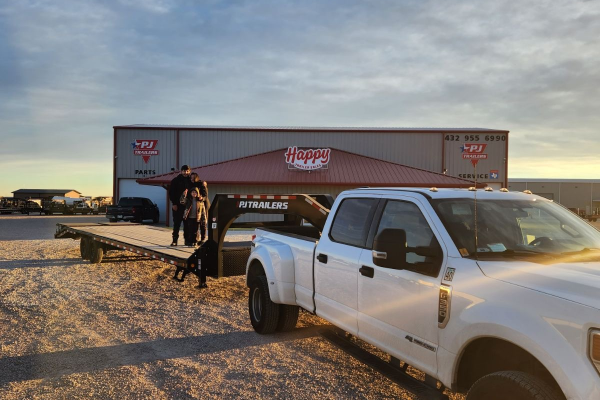 Photo of the company founder's family on their service vehicle